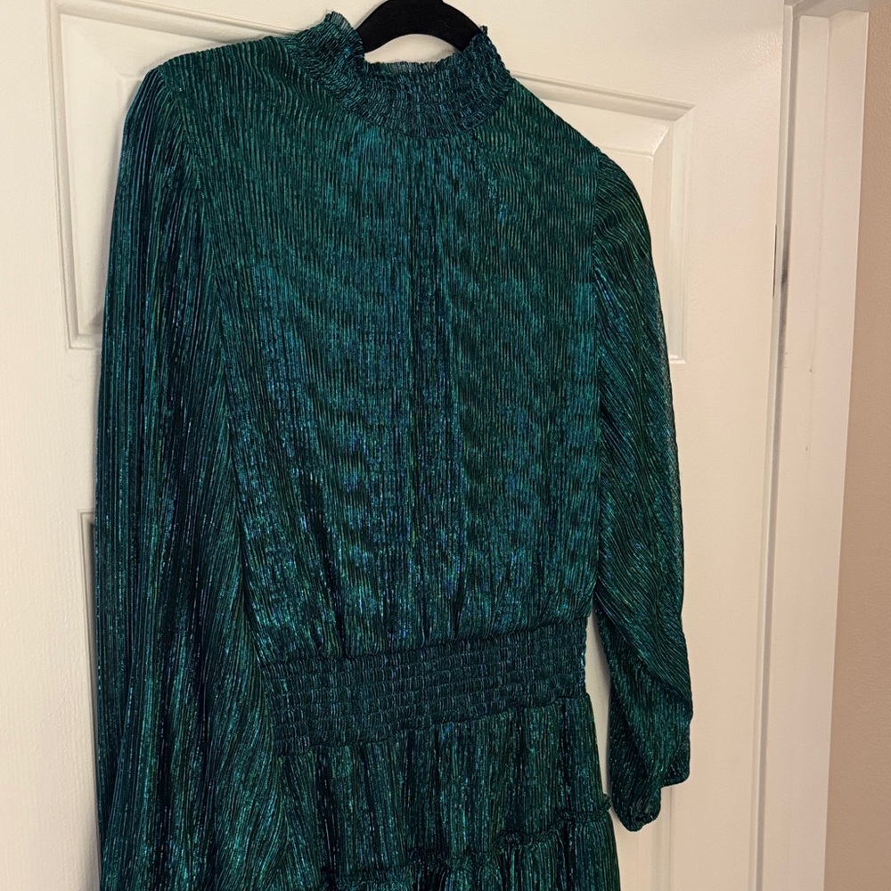 Chic Teal Long Sleeve Dress